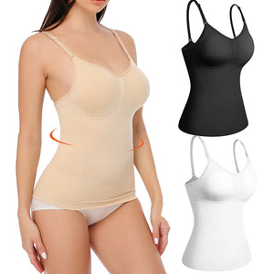 Padded Shaperwear Compression Camisole Body Shaper Woman Tummy Control Tank Tops Slimming Shapers Waist Trainer Corset Slim Vest
